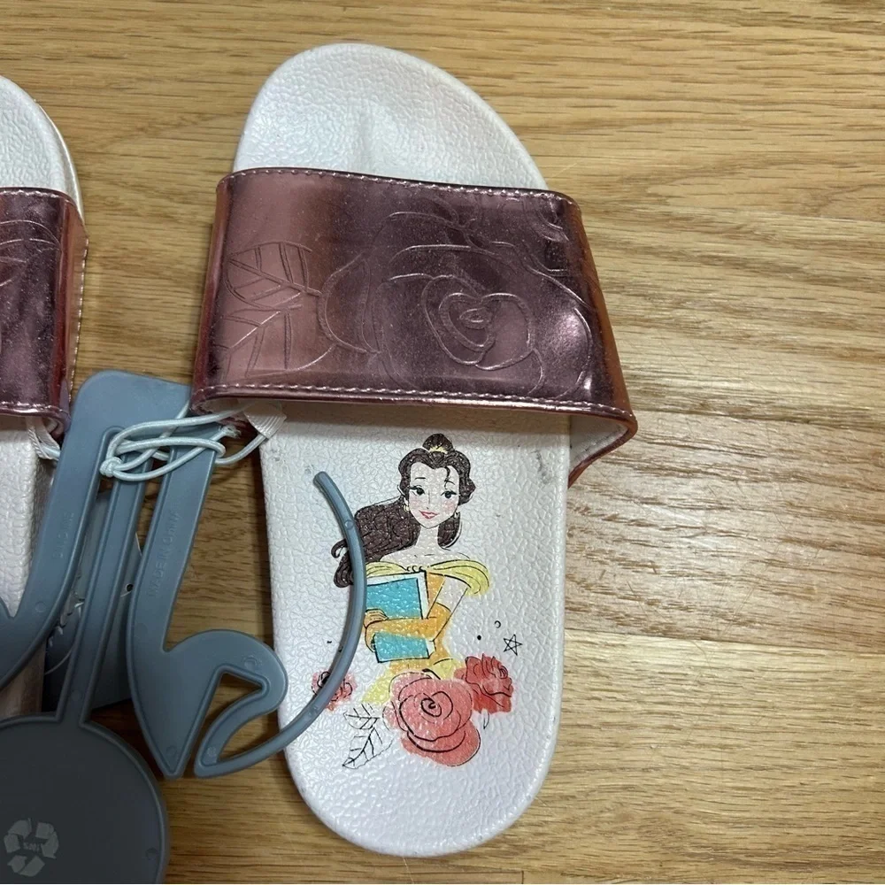 Disney Beauty and the Beast Sandals NEW 11 12 Belle Open Toe Rose Shoes